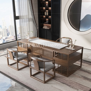 新中式書桌椅組合--8554